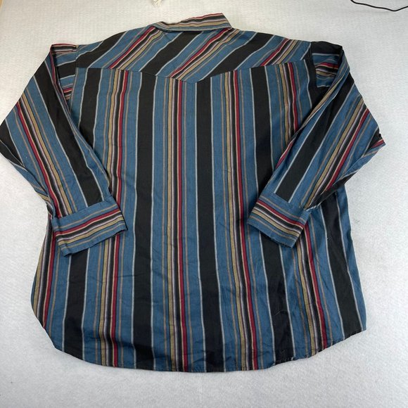 Vintage AUTHENTIC WESTERN YOUNGBLOODS Women 2X Red Blue Multi Striped Shirt Lot - Picture 15 of 15